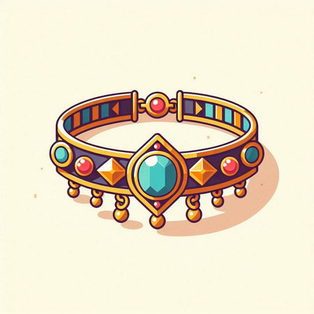 Bracelet with precious stones. Vector illustration for your design.のイラスト素材