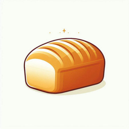 Illustration of a loaf of bread on a white background, vector illustrationのイラスト素材