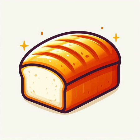 Illustration of a loaf of bread on a white background. Vector illustrationのイラスト素材