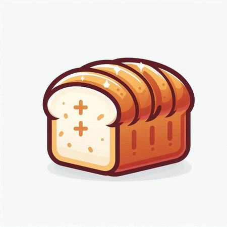 Illustration of bread. Vector illustration of a loaf of bread.のイラスト素材