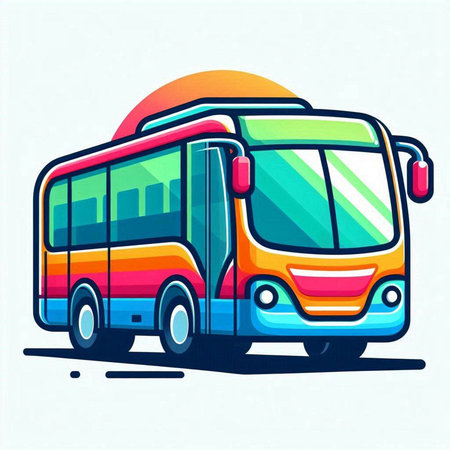 Bus vector illustration. Vector illustration of a bus on a white background.のイラスト素材