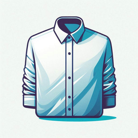 Illustration of a man's shirt on a white background, vector illustrationのイラスト素材
