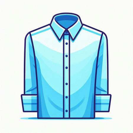 Blue shirt on a white background. Vector illustration in a flat style.のイラスト素材
