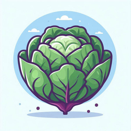 Cabbage. Cabbage on a white background. Vector illustration.のイラスト素材
