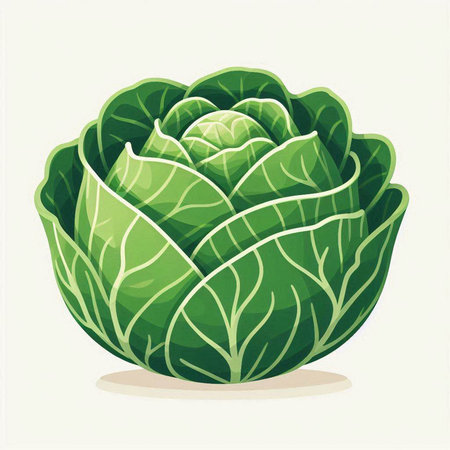 Cabbage isolated on white background. Vector illustration. Eps 10.のイラスト素材