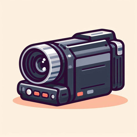 Camera icon. Vector illustration in cartoon style. Isolated on white background.のイラスト素材