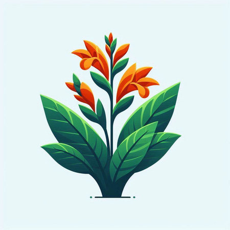 Canna flower isolated on white background. Vector illustration in flat style.のイラスト素材