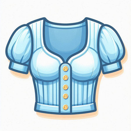 Illustration of a blue blouse on a white background - vectorのイラスト素材