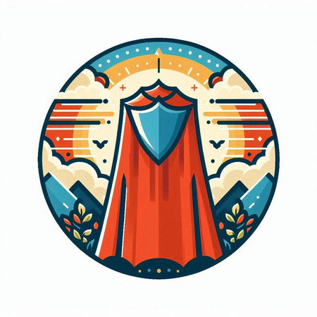 Scandinavian style coat of arms. Vector illustration in retro style.のイラスト素材