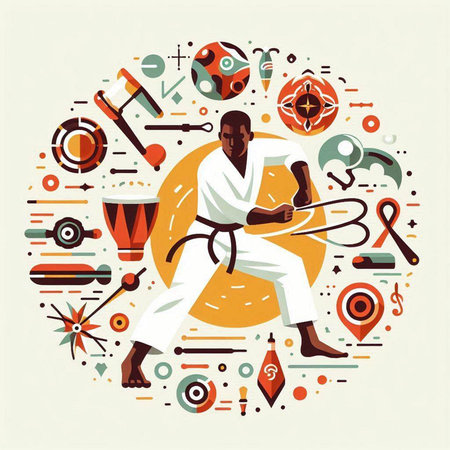 Karate, taekwondo, judo, taekwondo. Vector illustration in flat styleのイラスト素材