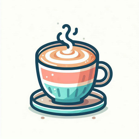 Coffee cup vector illustration. Cappuccino icon.のイラスト素材