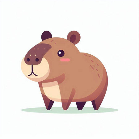 Cute beaver isolated on white background. Cartoon vector illustration.のイラスト素材