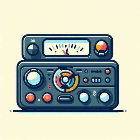Retro radio icon. Vector illustration of retro radio. Retro radio.のイラスト素材