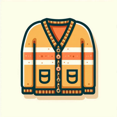 Vintage winter jacket isolated on a white background. Vector illustration.のイラスト素材