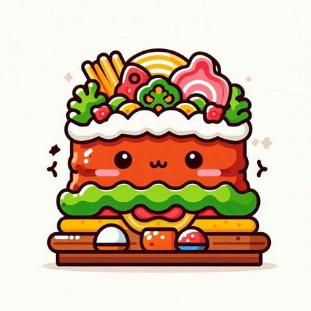 Cute fast food sandwich. Vector flat cartoon character illustration icon designのイラスト素材