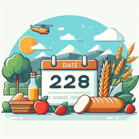 Vector illustration of a diet plan in flat style. Healthy lifestyle.のイラスト素材