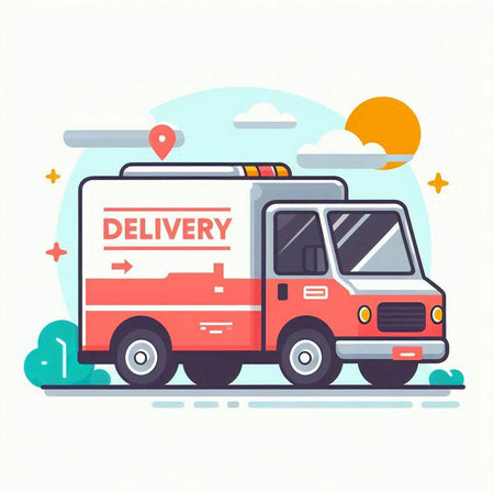Ambulance car. Flat design vector illustration. Modern colorful concept for web banners, infographics, hero images.のイラスト素材