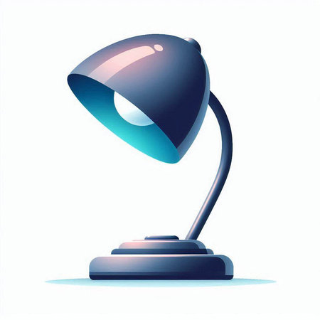 Illustration of a blue desk lamp on a white background - vectorのイラスト素材