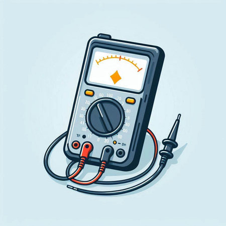 Digital multimeter, digital multimeter, multimeter vector illustration.のイラスト素材