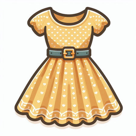 Children's dress isolated on white background. Cartoon style. Vector illustration.のイラスト素材