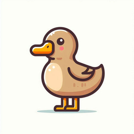 Cute duck isolated on white background. Vector illustration in cartoon style.のイラスト素材