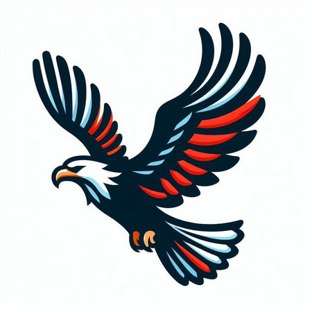 Eagle on the white background. Isolated. Vector illustration.のイラスト素材