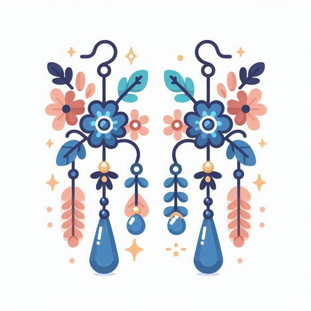 Hand drawn vector abstract stock graphic illustration with dreamcatcher and flowers isolated on white backgroundのイラスト素材