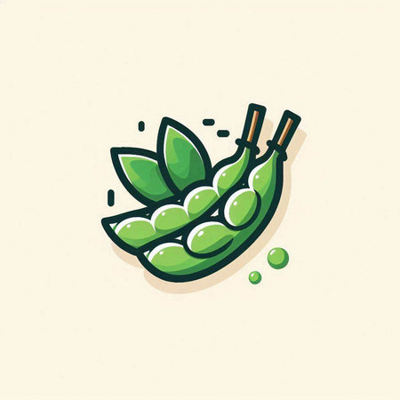 Peas icon, vector illustration. Flat design style with long shadow.のイラスト素材