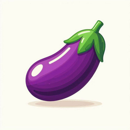 Illustration of an eggplant on a white background. Vector illustration.のイラスト素材
