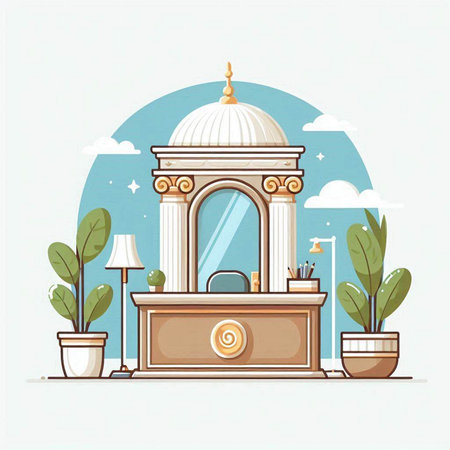 Illustration of an arbor in the style of flat design.のイラスト素材