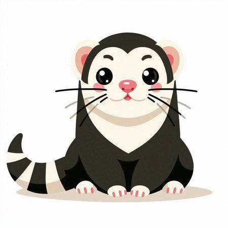 Cute cartoon rat isolated on a white background. Vector illustration.のイラスト素材