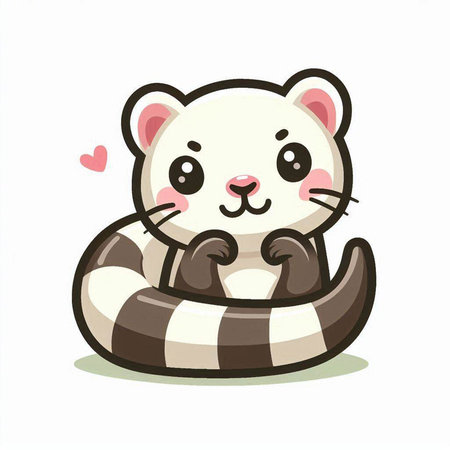 Cute cat in love. Cute cartoon character vector illustration.のイラスト素材