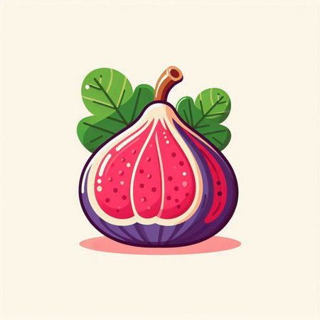 Figs vector illustration isolated on white background. Fresh fruit icon.のイラスト素材