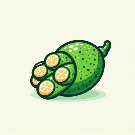 Lime fruit icon isolated on white background. Vector illustration. Eps 10.のイラスト素材