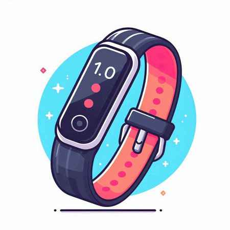 Fitness tracker. Smart watch. Vector illustration in cartoon style.のイラスト素材