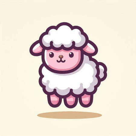 Cute cartoon sheep. Vector illustration of a cute cartoon sheep.のイラスト素材