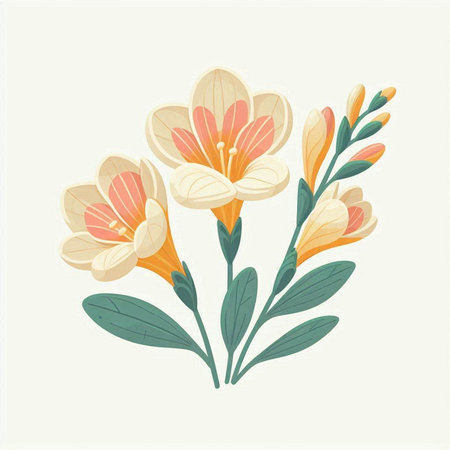 Crocuses. Hand drawn vector illustration in retro style. Isolated on white background.のイラスト素材