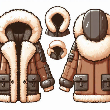 Vector illustration of fur coats on a white background. Vector illustration.のイラスト素材