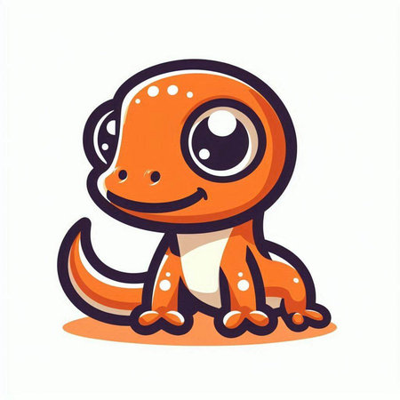 Cute cartoon lizard isolated on a white background. Vector illustration.のイラスト素材