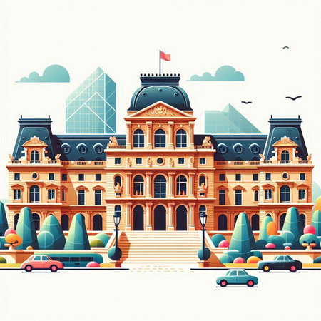 Vector illustration of the building of the government in the city center.のイラスト素材