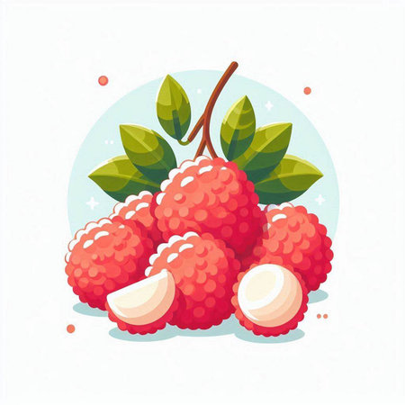 Ripe raspberries on a white background. Vector illustration.のイラスト素材