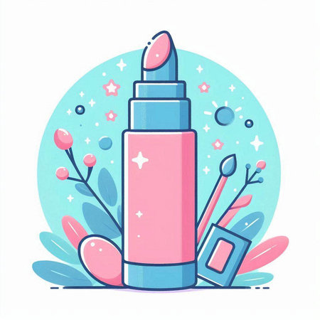 Cosmetic set. Colorful vector illustration in flat cartoon style.のイラスト素材