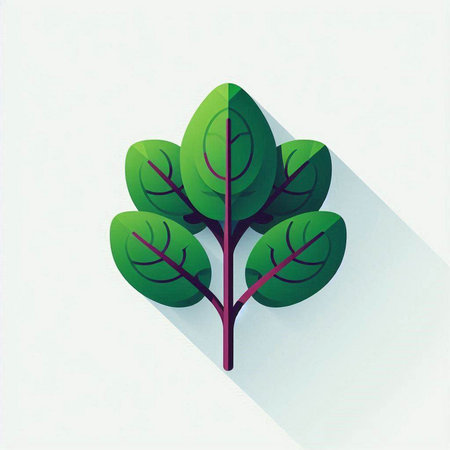 Spinach leaves icon. Flat design style. Vector illustration.のイラスト素材