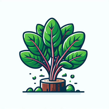 Spinach tree logo isolated on white background. Vector illustration.のイラスト素材