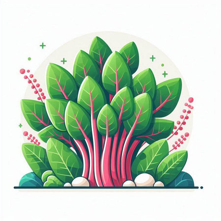 Vector illustration of a green plant on a white background. Vector illustration.のイラスト素材