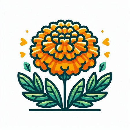 Chrysanthemum flower icon. Hand drawn vector illustration.のイラスト素材