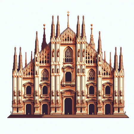 St. Stephen's Cathedral in Budapest, Hungary. Hand drawn illustration.のイラスト素材