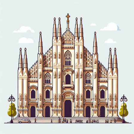 Cathedral of St. Mary of the Assumption of the Blessed Virgin Maryのイラスト素材