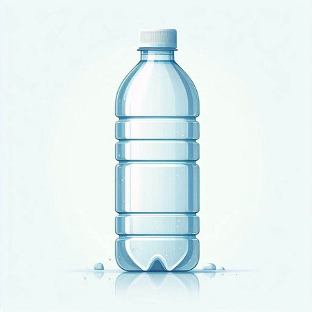 Vector illustration of a plastic bottle of water on a white background.のイラスト素材