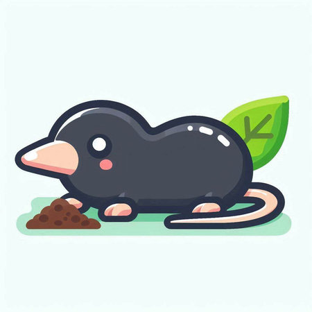 Mole vector illustration. Cute cartoon character. Vector illustration.のイラスト素材